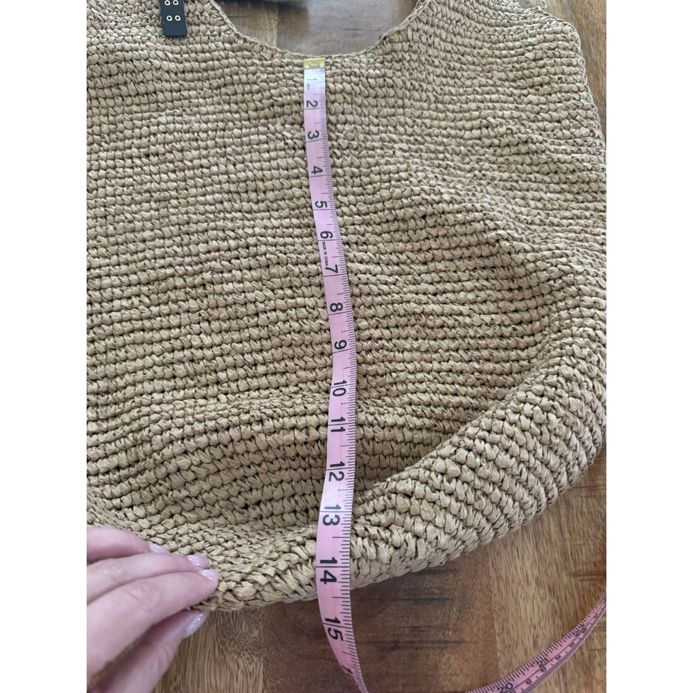 Madewell Straw Grommet Slouch Tote Natural Multi Raffia Bag NWT $168 Flaw - Picture 13 of 14